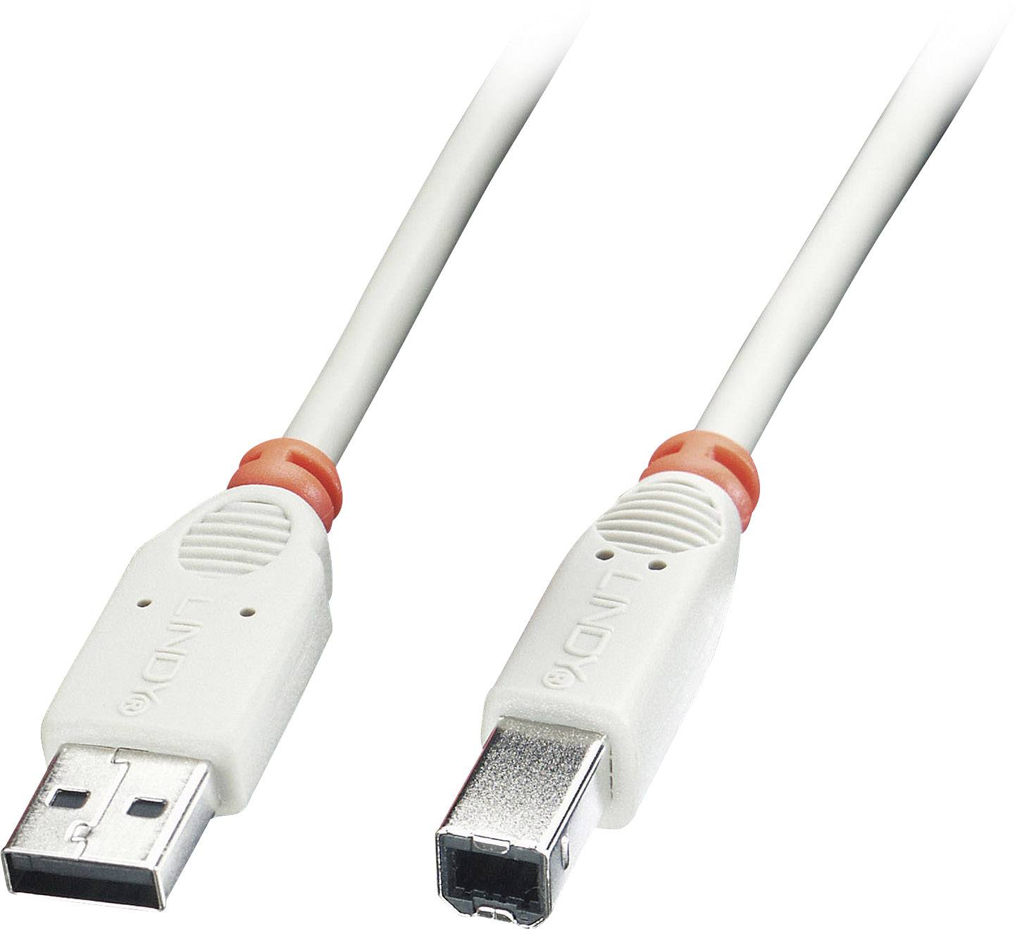 Lindy 41921 USB 2.0 Kabel Typ A/B, grau, 0,5m