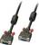 Zwei VGA-Kabel mit männlichen und weiblichen Steckern, schwarze Ummantelung, verwenden zur Verbindung von Bildschirmen und Computern.