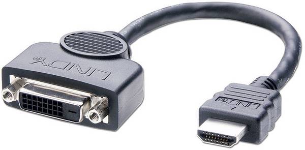 LINDY HDMI / DVI Adapterkabel HDMI-A Stecker, DVI-D 24+1pol. Buchse 0.20 m Schwarz 41227 HDMI-Kabel