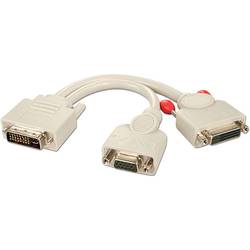 Image of LINDY DVI / VGA / DVI Adapterkabel DVI-I 24+5pol. Stecker, DVI-D 24+1pol. Buchse, VGA 15pol. Buchse 0.20 m Weiß 41048