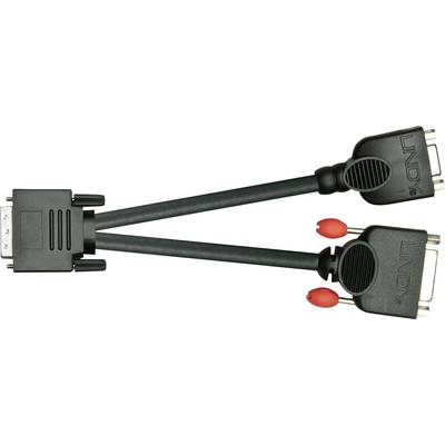 LINDY DVI / VGA / DVI Adapterkabel DVI-I 24+5pol. Stecker, DVI-D 24+1pol. Buchse, VGA 15pol. Buchse 0.20 m Schwarz 41218