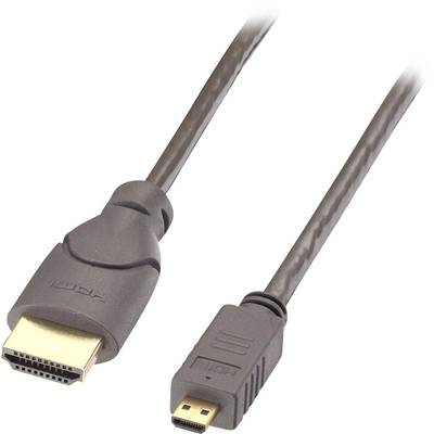 LINDY HDMI Anschlusskabel HDMI-A Stecker, HDMI-Micro-D Stecker 3.00 m Schwarz 41354  HDMI-Kabel