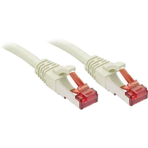 LINDY 47700 RJ45 Netzwerkkabel, Patchkabel CAT 6 S/FTP 0.30 m Grau mit Rastnasenschutz 1 St.