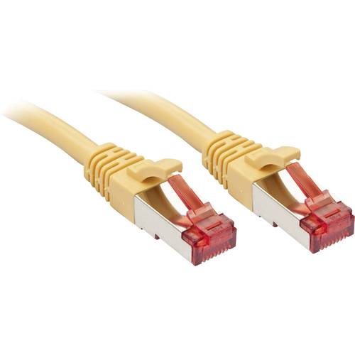 LINDY 47768 RJ45 Netzwerkkabel, Patchkabel CAT 6 S/FTP 10.00 m Gelb mit Rastnasenschutz 1 St.