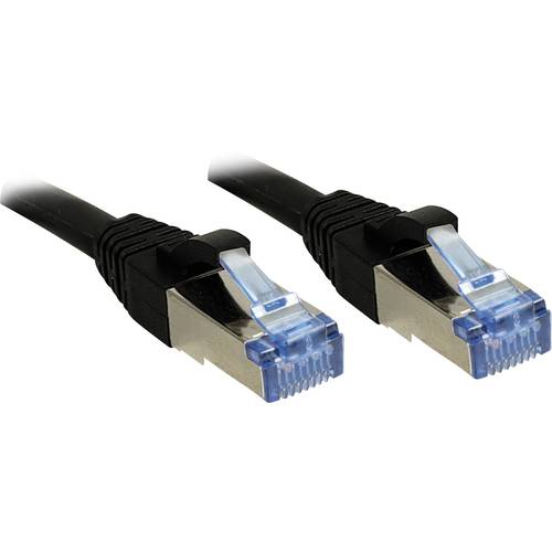LINDY 47185 RJ45 Netzwerkkabel, Patchkabel CAT 6a S/FTP 20.00 m Schwarz mit Rastnasenschutz 1 St.