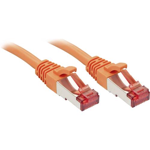 LINDY 47807 RJ45 Netzwerkkabel, Patchkabel CAT 6 S/FTP 1.00 m Orange mit Rastnasenschutz 1 St.