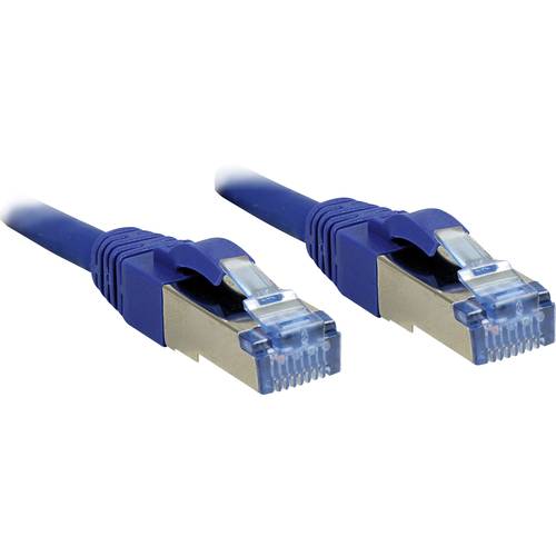 LINDY 47156 RJ45 Netzwerkkabel, Patchkabel CAT 6a S/FTP 30.00 m Blau mit Rastnasenschutz 1 St.