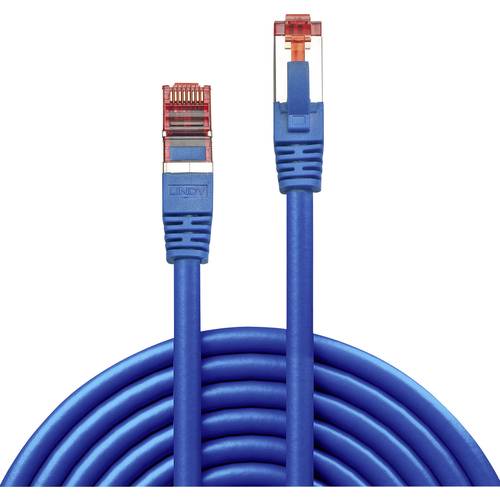 LINDY 47716 RJ45 Netzwerkkabel, Patchkabel CAT 6 S/FTP 0.50 m Blau mit Rastnasenschutz 1 St.