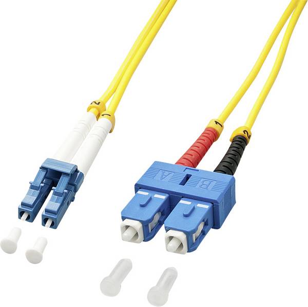 LINDY 47470 Glasfaser LWL Anschlusskabel 1.00 m Gelb [1x LC-Stecker - 1x SC-Stecker] 9/125 µ Singlemode OS2