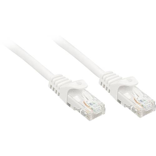 LINDY 48200 RJ45 Netzwerkkabel, Patchkabel CAT 6 U/UTP 0.30 m Weiß mit Rastnasenschutz 1 St.