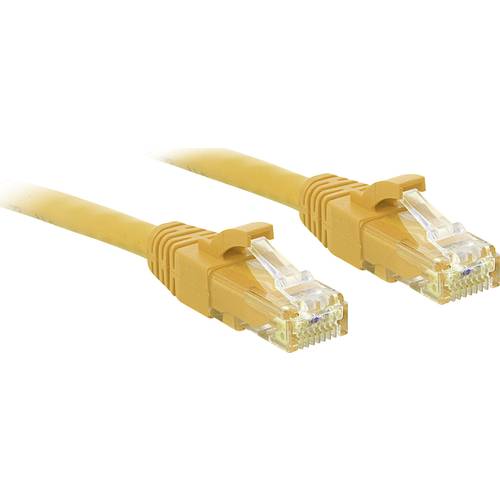 LINDY 48061 RJ45 Netzwerkkabel, Patchkabel CAT 6 U/UTP 0.50 m Gelb mit Rastnasenschutz 1 St.