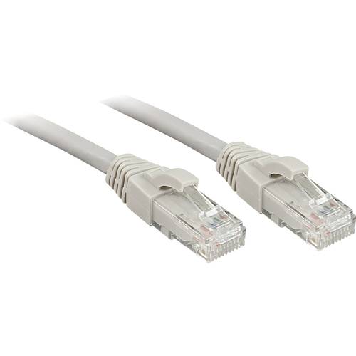 LINDY 45407 RJ45 Netzwerkkabel, Patchkabel CAT 6 U/UTP 10.00 m Grau mit Rastnasenschutz 1 St.