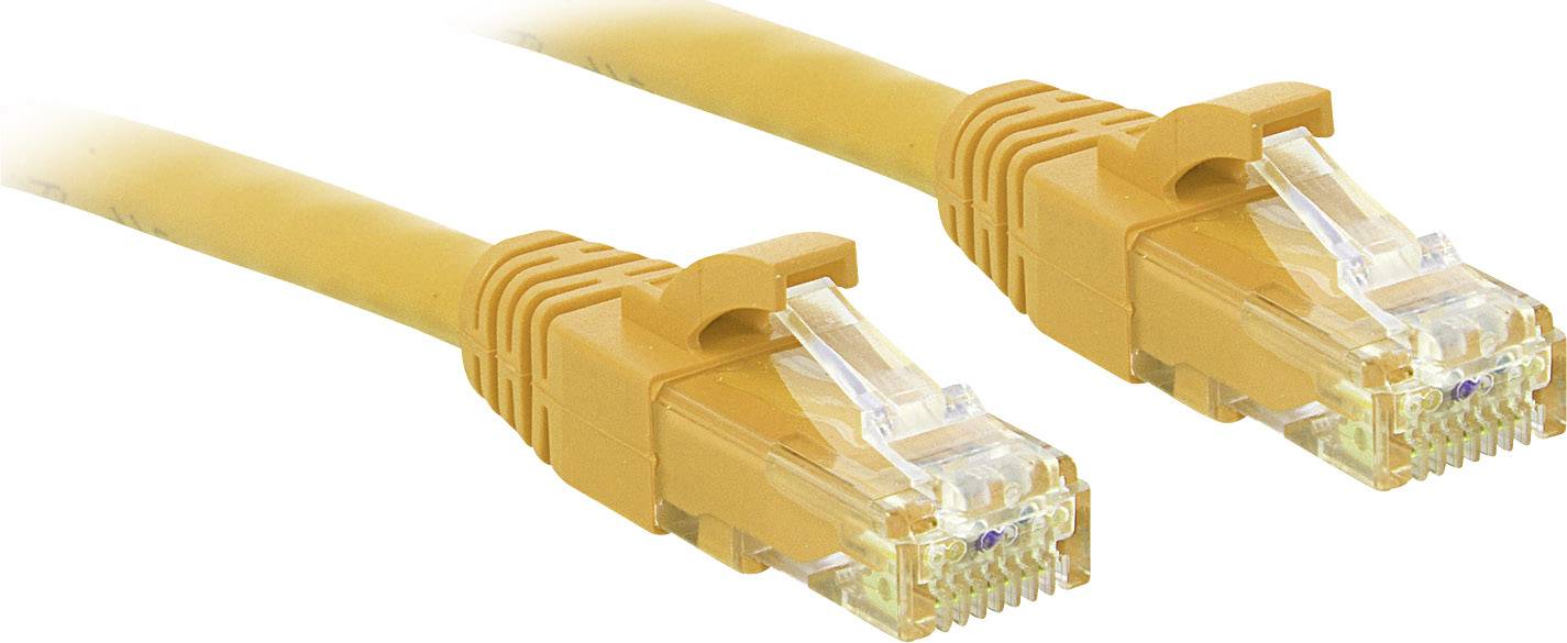 LINDY 48063 RJ45 Netzwerkkabel, Patchkabel CAT 6 U/UTP 2.00 m Gelb mit Rastnasenschutz 1 St.