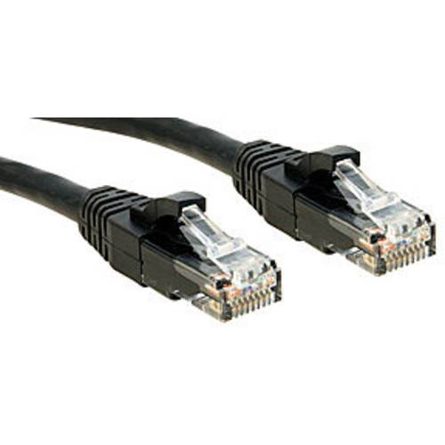 LINDY 45432 RJ45 Netzwerkkabel, Patchkabel CAT 6 U/UTP 1.00 m Schwarz mit Rastnasenschutz 1 St.