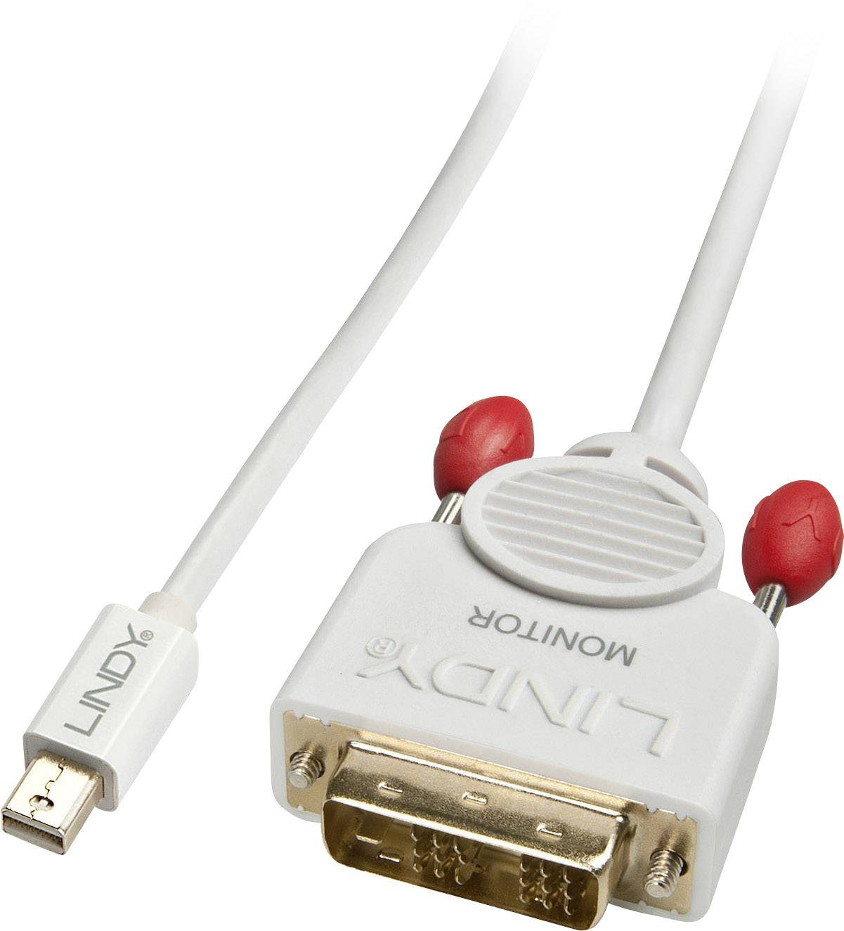 LINDY Mini-DisplayPort / DVI Adapterkabel Mini DisplayPort Stecker, DVI-D 18+1pol. Stecker 2.00 m Weiß 41957 DisplayPort-Kabel