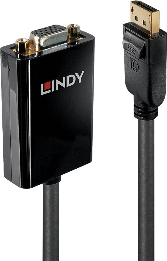 LINDY DisplayPort / VGA Adapterkabel DisplayPort Stecker, VGA 15pol. Buchse 0.15 m Schwarz 41006 DisplayPort-Kabel