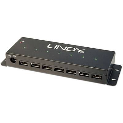 LINDY LINDY USB 2.0 Metall Hub 7 Port 7 Port USB 2.0-Hub  Schwarz