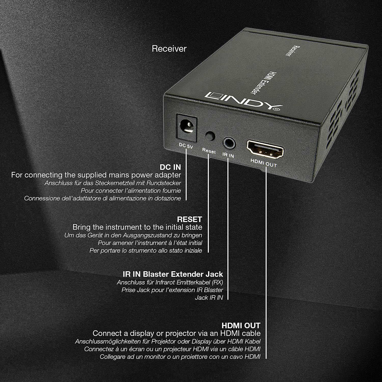 LINDY LINDY HDMI over Ethernet Extender 1080p HDMI Extender über Netzwerkkabel RJ45 100 m-3