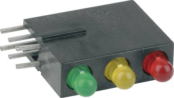 Mentor 1881.8720 LED-Baustein 3fach Rot, Gelb, Grün (B x H x T) 5.08 x 15.24 x 12.5 mm