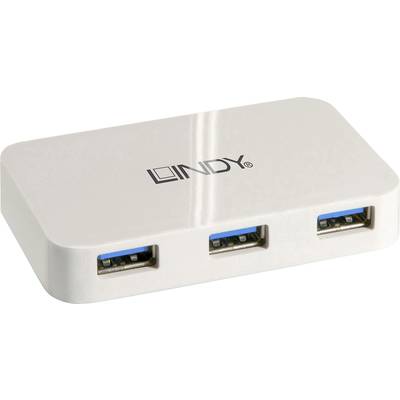 LINDY LINDY USB 3.1/3.0 Hub Basic 4 Port 4 Port USB 3.2 Gen 1-Hub (USB 3.0)  Weiß