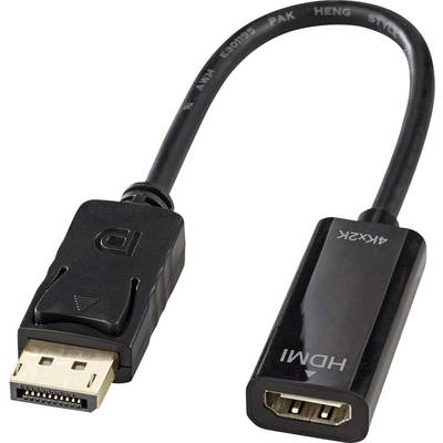 LINDY 41718  Adapterkabel [1x DisplayPort Stecker - 1x HDMI-Buchse] Schwarz  20.00 cm