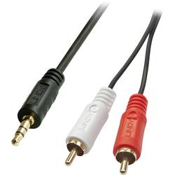 Cinch / jack audio prepojovací kábel LINDY 35681, 2.00 m, čierna