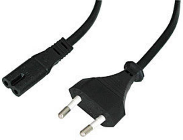 LINDY Strom Anschlusskabel [1x Euro-Stecker - 1x Kleingeräte-Buchse C7] 5.00 m Schwarz
