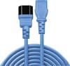 LINDY Strom Verlängerungskabel [1x Kaltgeräte-Stecker C14 - 1x Kaltgeräte-Buchse C13] 0.50 m Blau