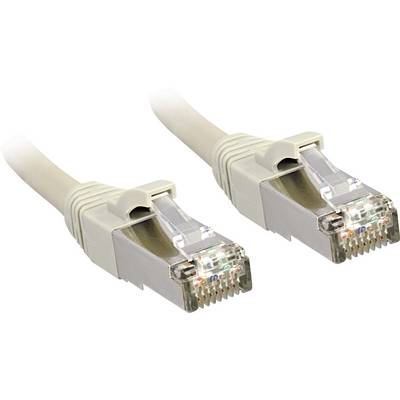 Zwei beige Ethernet-Kabel mit RJ45-Steckern an beiden Enden.