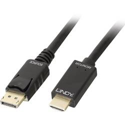 DisplayPort / HDMI prepojovací kábel LINDY 36923, 3.00 m, čierna
