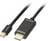 Zwei Kabel mit HDMI- und Mini-DisplayPort-Steckern, schwarz, von der Marke 'Lindy'. Ideal zum Verbinden von Geräten mit unterschiedlichen Anschlüssen.