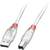 Zwei USB-Kabel, eines mit einem flachen, rechteckigen Anschluss und das andere mit einem quadratischen Anschluss.