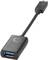 USB-C-auf-USB-A-Adapter von HP, schwarz, mit kurzem Kabelverbindung.