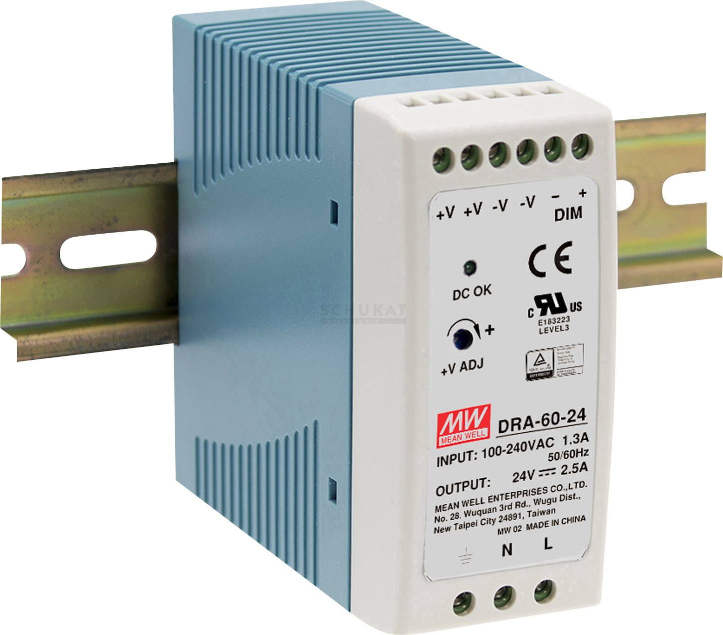 MEAN WELL DRA-60-24 Hutschienen-Netzteil (DIN-Rail) 24 V/DC 2.5 A 60 W 1 x