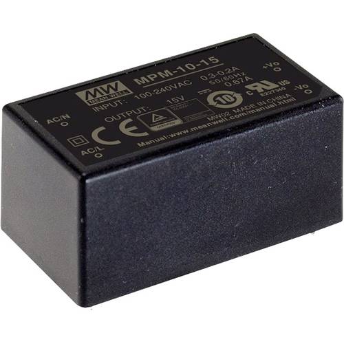 Thumbnail - MEAN WELL MPM-10-15 AC/DC-Printnetzteil 15 V/DC 670 mA