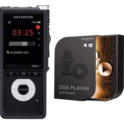 Olympus DS-2600 Digitales Diktiergerät Aufzeichnungsdauer (max.) 56 h Schwarz inkl. 2 GB SD-Karte, inkl. Tasche