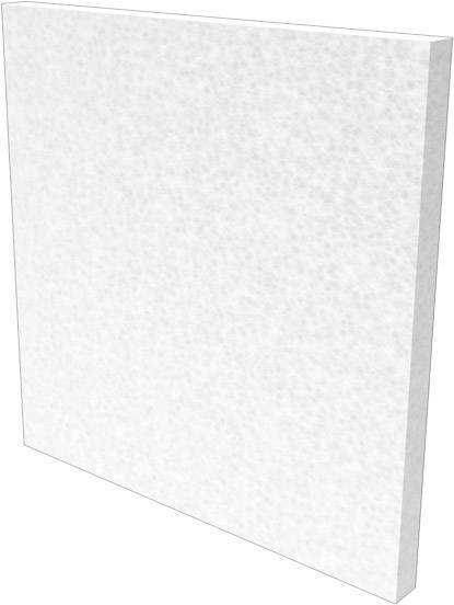 Rechteckiges, weißes Paneel mit strukturierter Oberfläche, leicht schräg dargestellt.