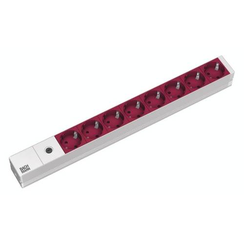 Thumbnail - Bachmann 333.410 19 Zoll Netzwerkschrank-Steckdosenleiste 1 HE Schutzkontaktsteckdose Rot, Aluminium