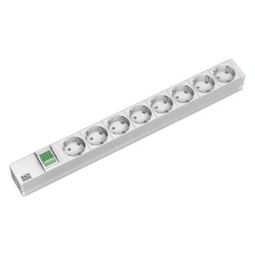 Bachmann 333.416 19 Zoll Netzwerkschrank-Steckdosenleiste 1 HE Schutzkontaktsteckdose Grau