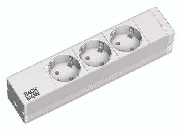 Bachmann 333.417 10 Zoll Netzwerkschrank-Steckdosenleiste    Aluminium