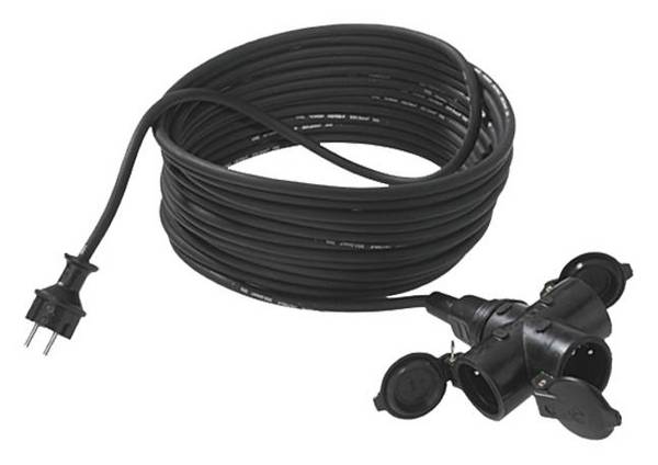 Bachmann 343.176 Strom Verlängerungskabel  16 A Schwarz 25.00 m H05VV-F 3G 1,5 mm²