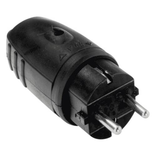 Bachmann 913.171 Schutzkontaktstecker Gummi, Silikon 250 V Schwarz IP20