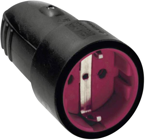 Bachmann 913.174 Schutzkontaktkupplung Gummi, Silikon  250 V Schwarz IP44, IP20
