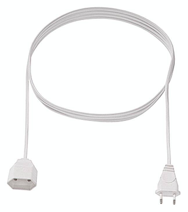 Bachmann 233.284 Strom Verlängerungskabel 2.5 A Weiß 2.00 m H03VVH2-F 2X 0,75 mm²