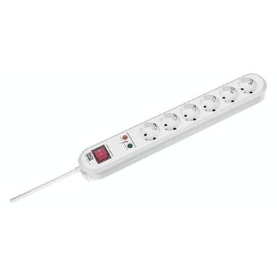 BACHMANN SMART Steckdosenleiste 6x Schutzkontakt, Schalter, Überspannungsschutz, weiß, 1,5 m
