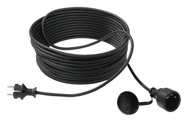 Bachmann 343.192 Strom Verlängerungskabel  16 A Schwarz 25.00 m H05VV-F 3G 1,5 mm²