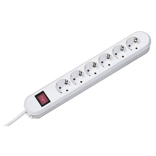 Thumbnail - Bachmann 381.252K Steckdosenleiste mit Schalter Weiß Schutzkontakt 1 St.