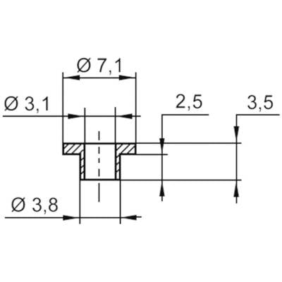 TRU COMPONENTS TC-V5357-203 Isolierscheibe 1 St. Außen-Durchmesser: 7.1 mm, 3.8 mm Innen-Durchmesser: 3.1 mm 