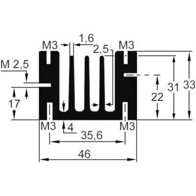 TRU COMPONENTS 1586589 TC-V5583K-203 Strangkühlkörper 3.2 K/W (L x B x H) 90 x 46 x 33 mm TO-220 
