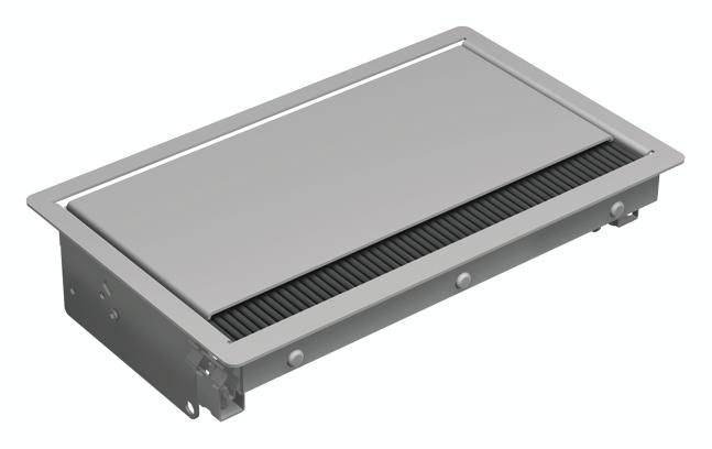 Rechteckiger Belüftungsgittereinsatz aus Metall mit einem integrierten schwarzen Filter, häufig zur Luftzirkulation in Gebäuden verwendet.